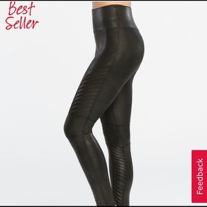 Spanx faux leather moto leggings